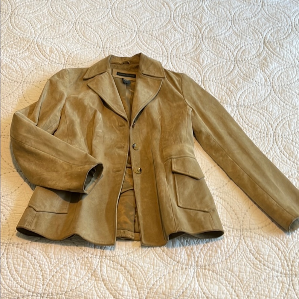 100% Leather Suede jacket from BR - classic camel